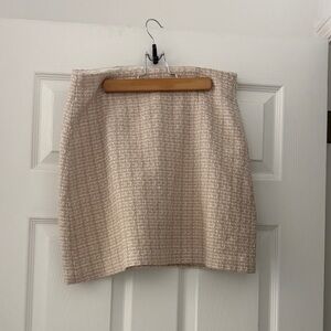 Babaton Cream Pink Tweed Skirt